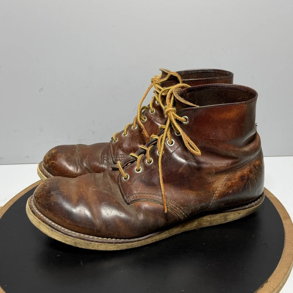 Red Wing 9111 Boots Men Size 10 D Heritage Round Toe‎ Brown Leather USA Workwear